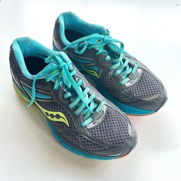 Saucony Womens Guide 7 Running‎ Shoes Gray Blue 10227-4 Low Top Lace Up M… - Picture 1 of 7